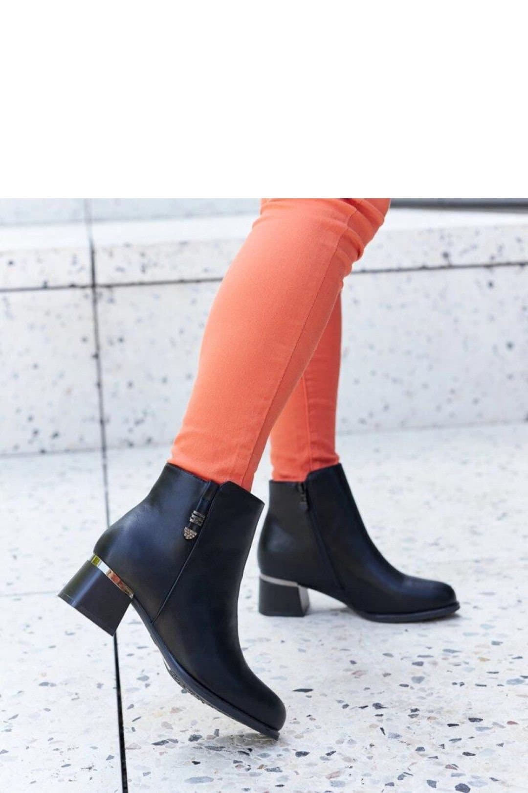 Love Lace Love Lace Women's Insulated Stiletto Heel Boots with Zircon Detail & Zipper in Black