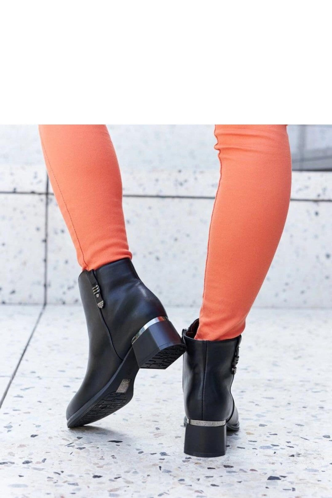 Love Lace Love Lace Women's Insulated Stiletto Heel Boots with Zircon Detail & Zipper in Black - 4