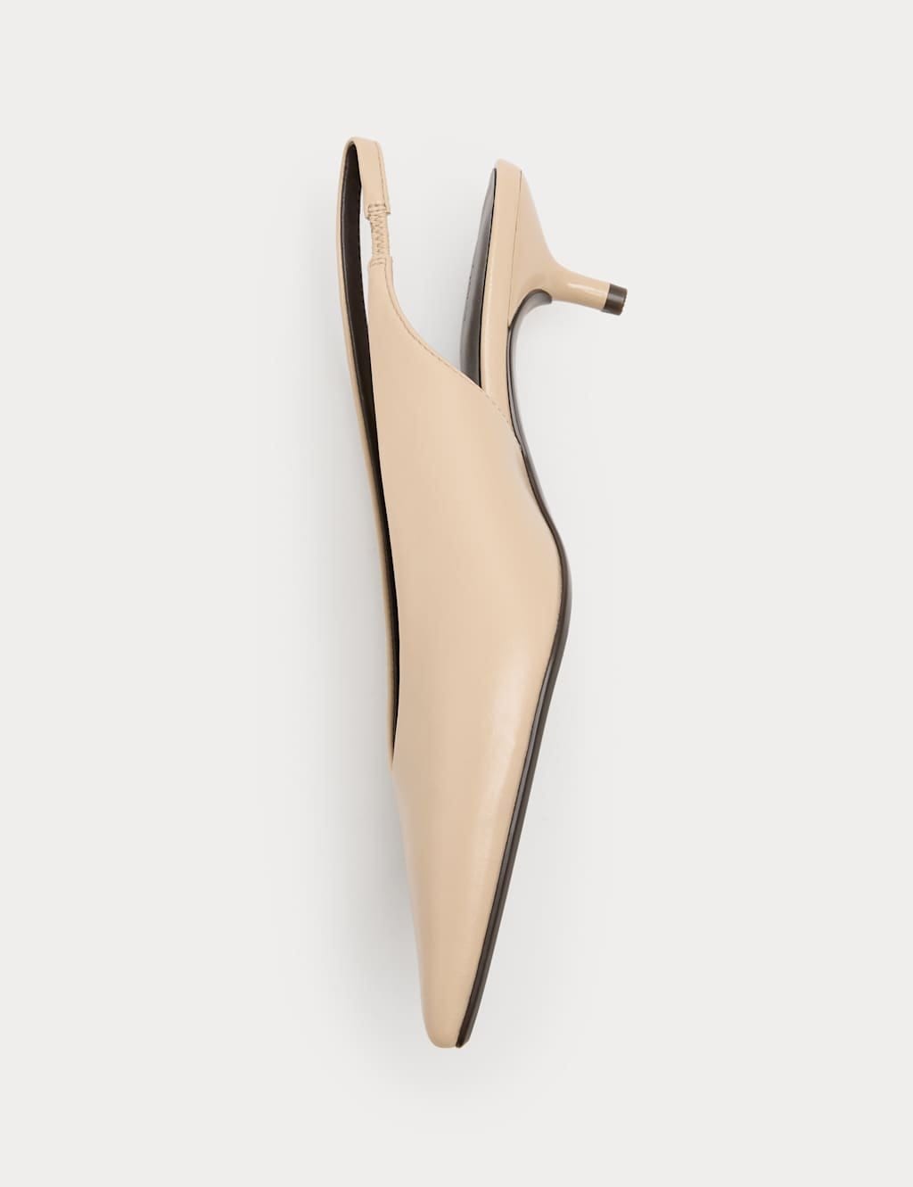 Marks & Spencer M&S Kitten Heel Pointed Slingback Shoes Buttermilk - 1