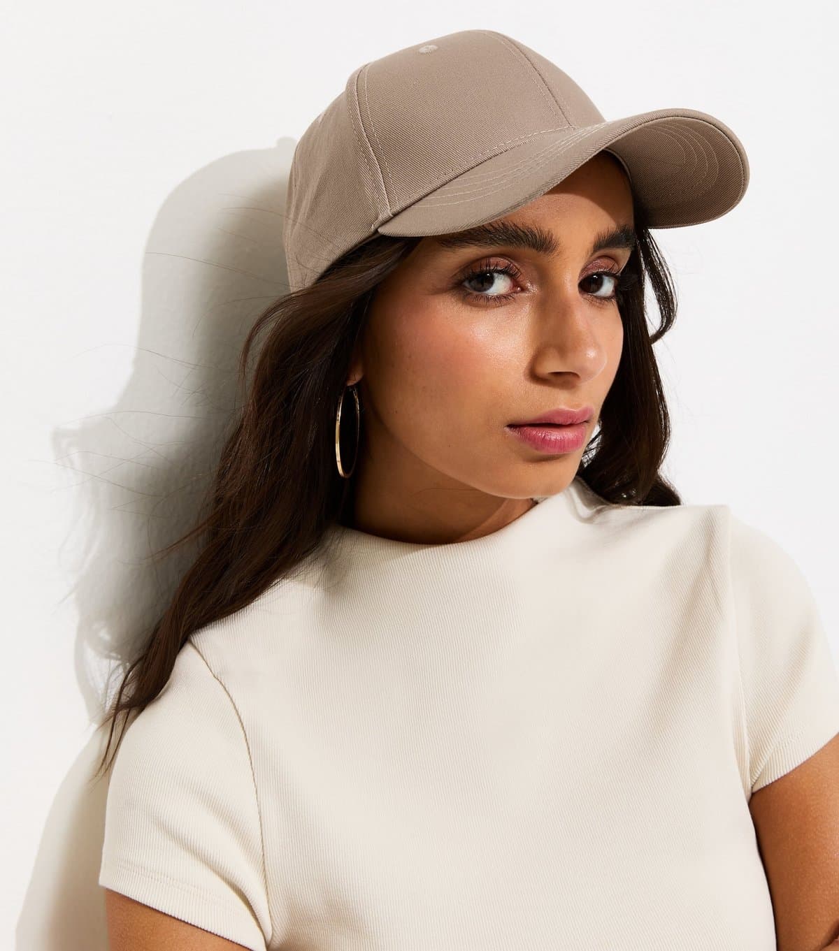 New Look New Look Brown Topstitched Cap