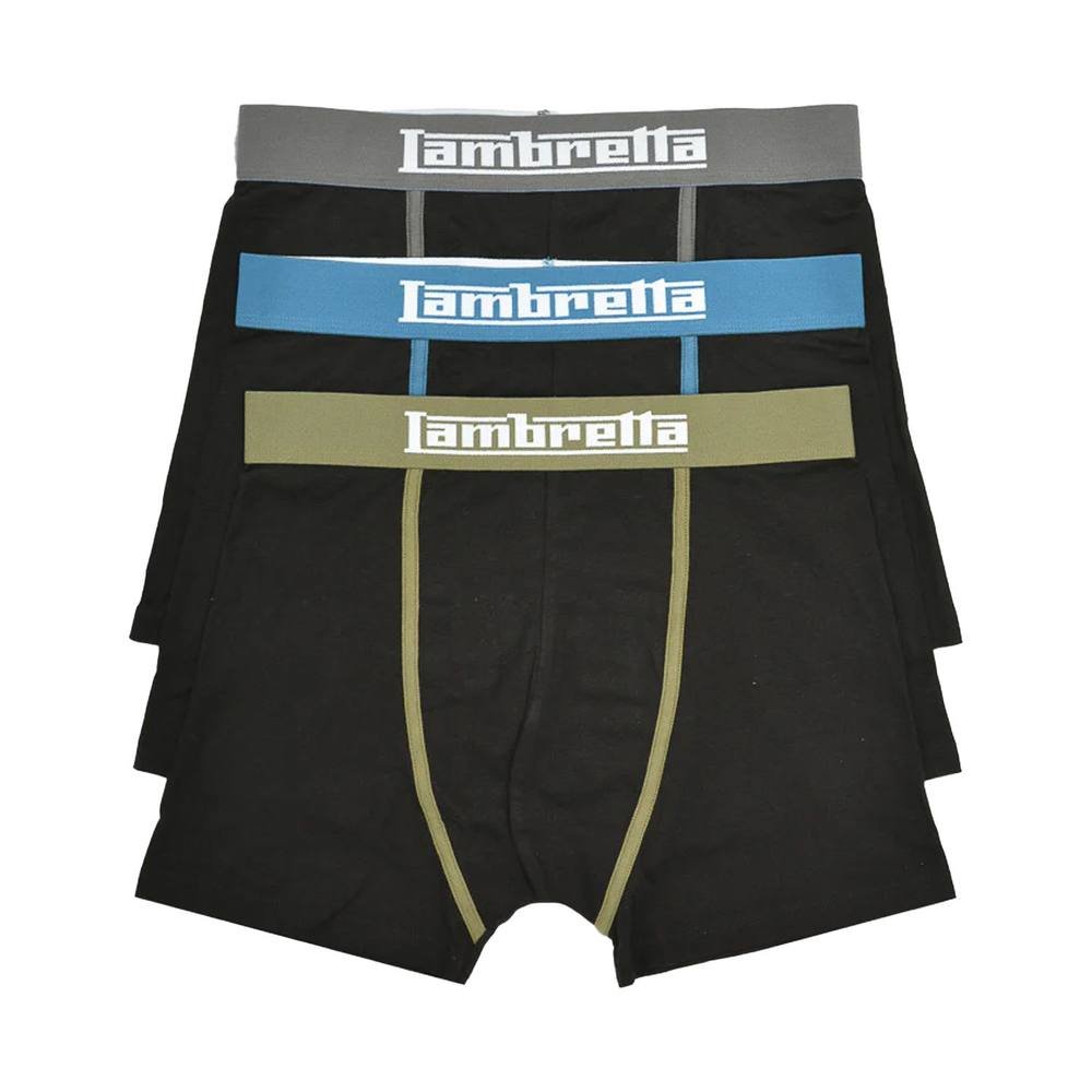 Lambretta Lambretta Men's Classic Boxer Shorts (Pack of 3) in Black - 3