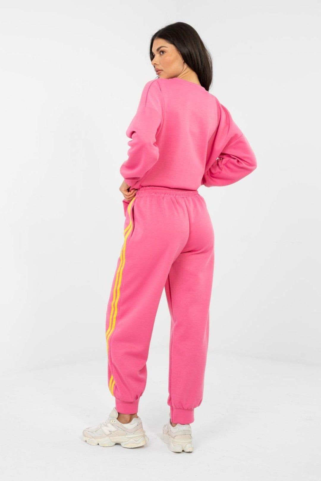 Love Lace Love Lace Women's Stylish Polyester Tracksuit Set Sweatshirt Pants in Pink - 4