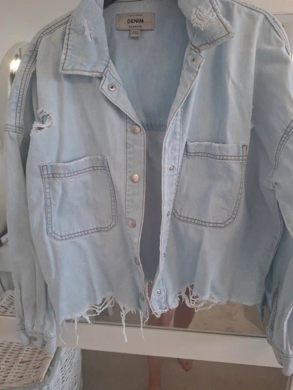New Look New look frayed denim jacket size 12