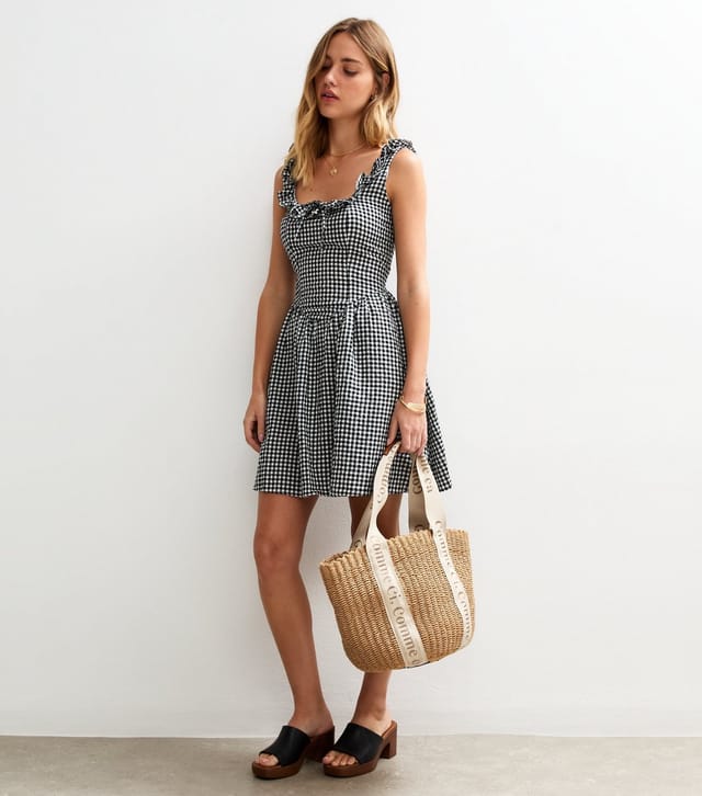 New Look Women's Black Gingham Check Corset Mini Dress New Look - 3