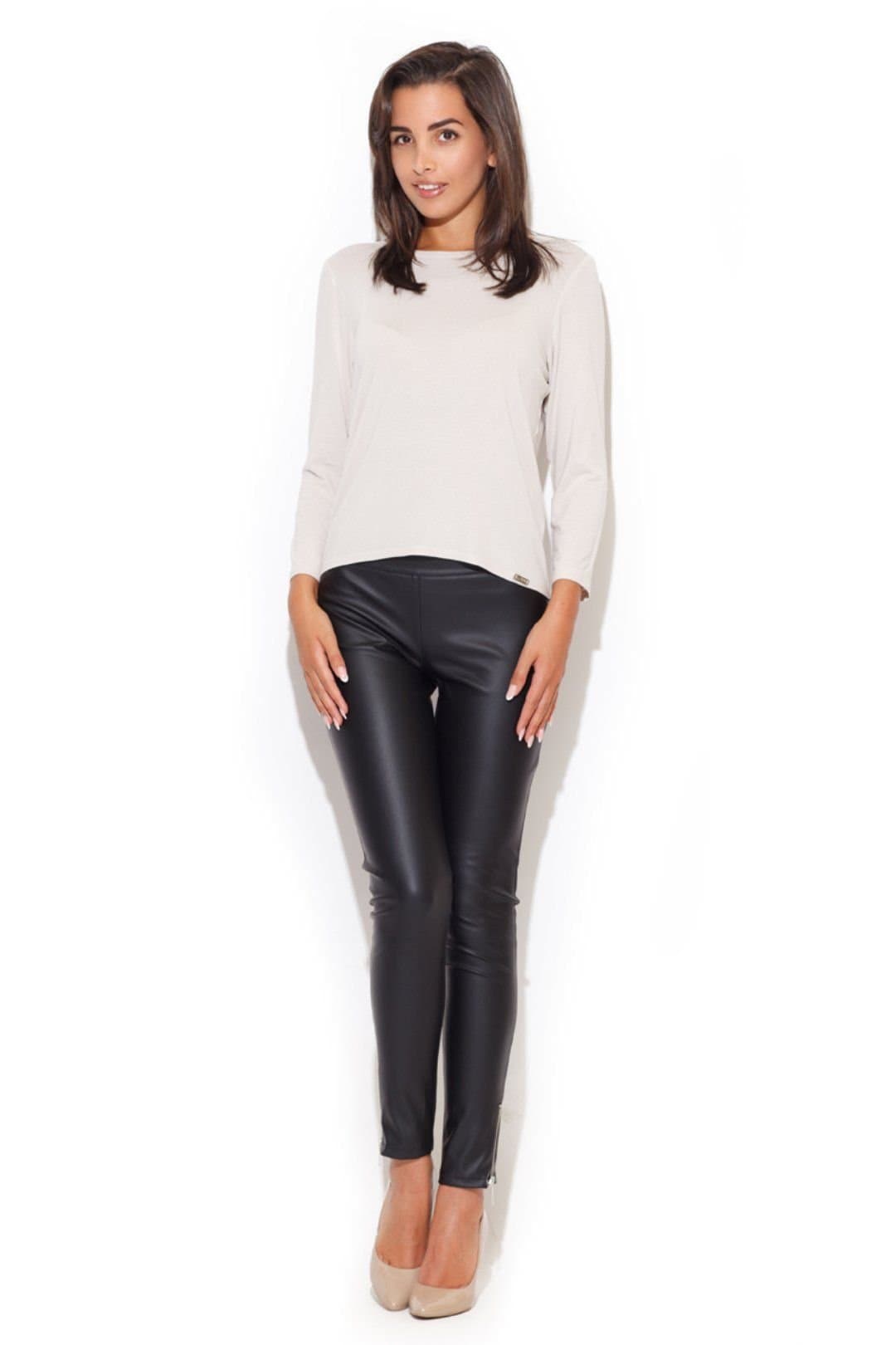Love Lace Love Lace Women's Black Leather-Look Leggings