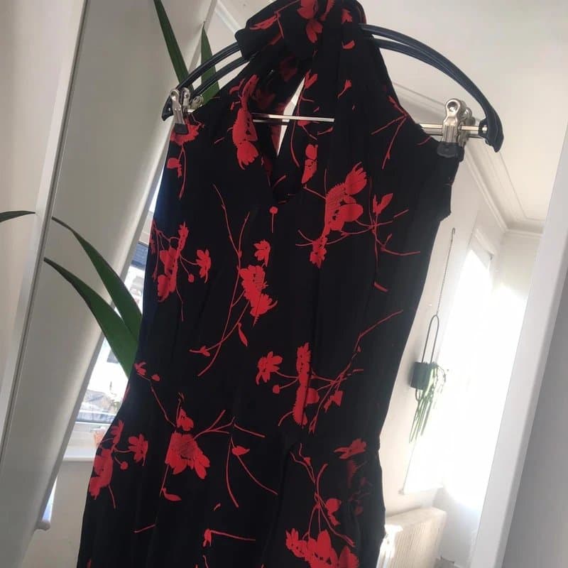 Topshop Topshop Floral Halterneck Jumpsuit