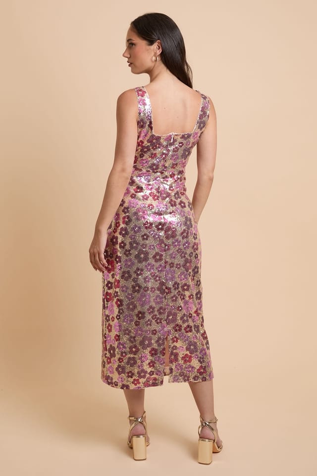 Dorothy Perkins Dorothy Perkins Women's DP Luxe Sequin Strappy Midi Dress in Gold - 3