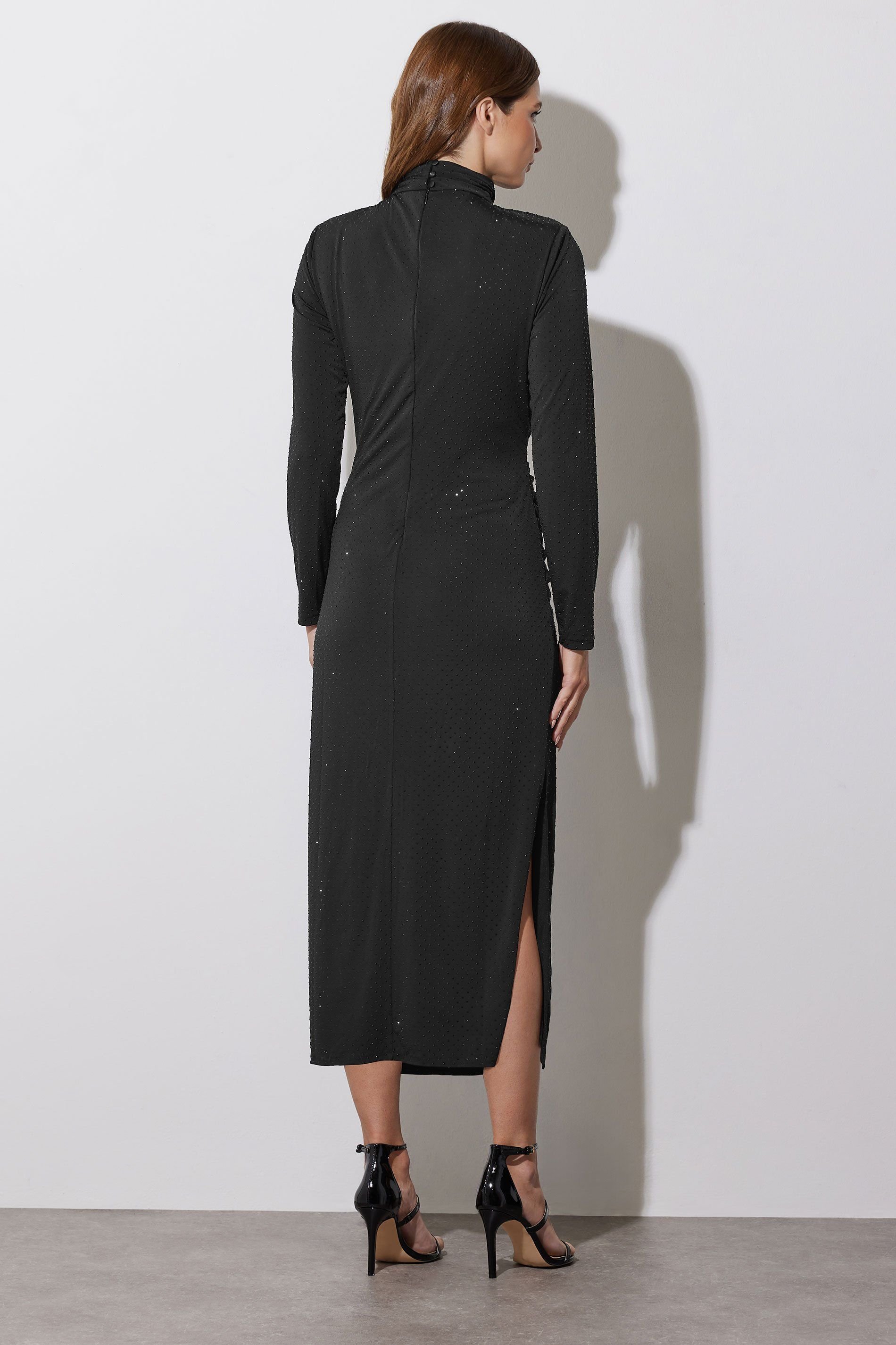 Star By Julien Macdonald Star by Julien Macdonald Women's Draped Front Embellished Maxi Dress in Black - 4