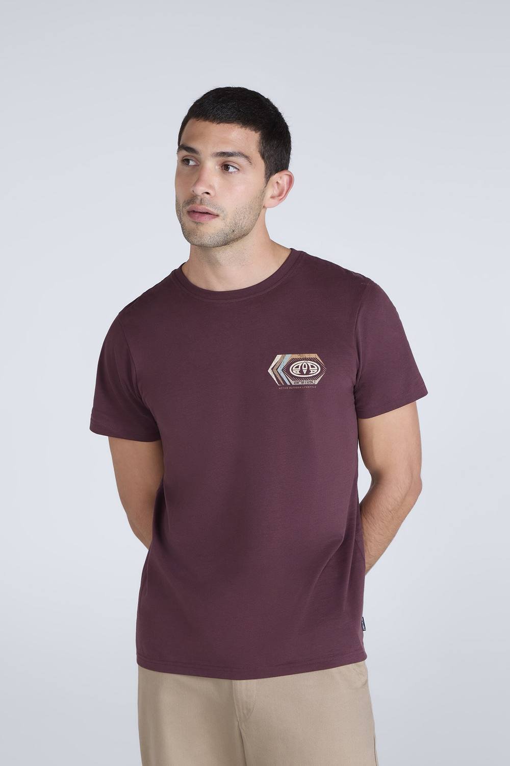 Animal Animal Men's 'Jacob' Short Sleeve Relaxed Fit Lightweight Casual Cotton T-Shirt in Grape - 1