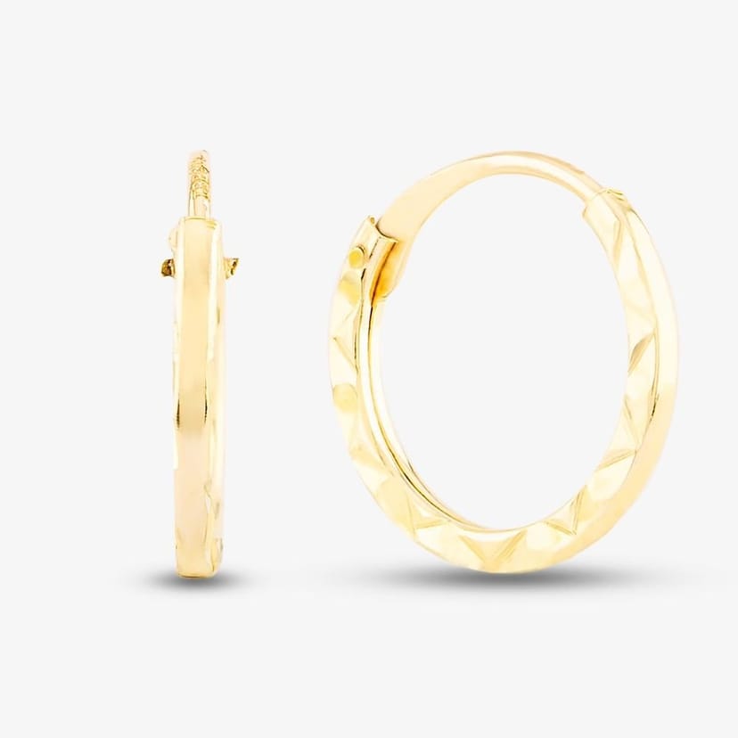 T.H.Baker T.H.Baker Women's 9ct Yellow Gold Sleeper Hoop Earrings 1.51.1859 - 1