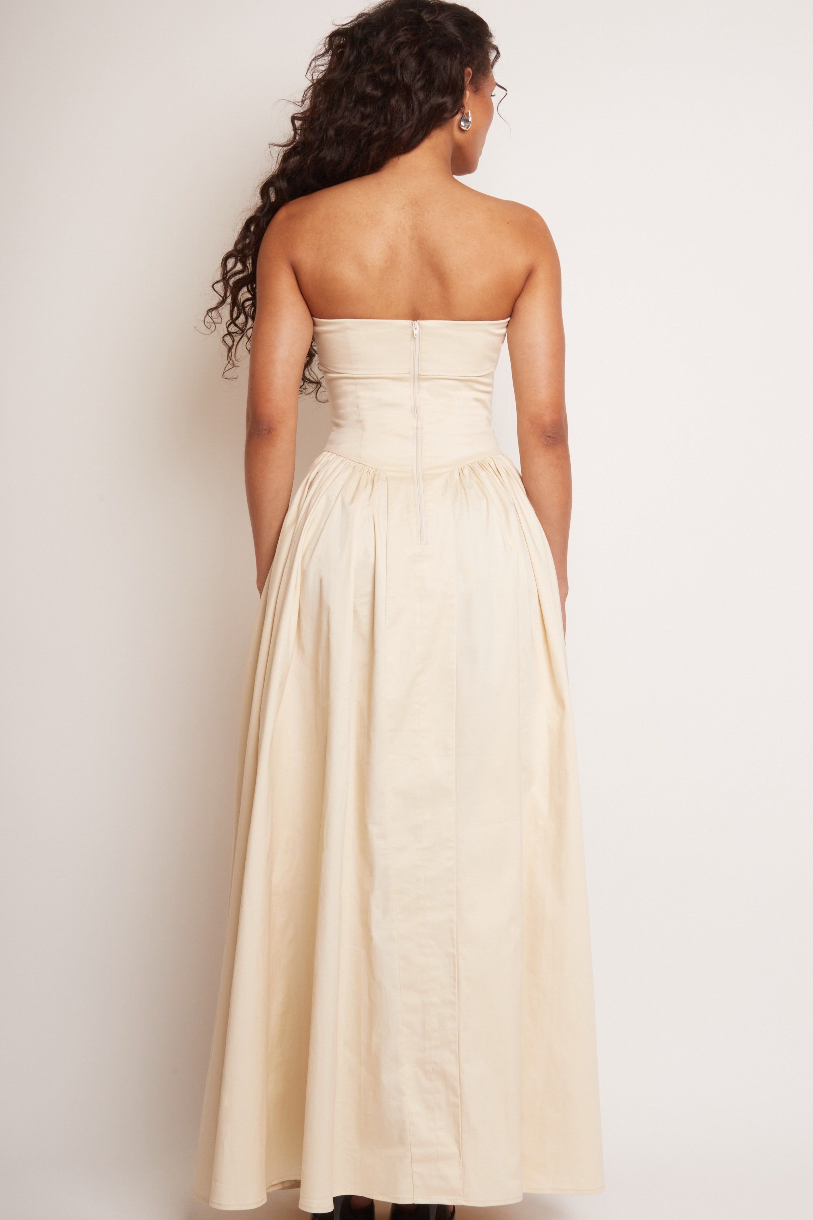 Jaded Rose Jaded Rose Women's Edith Bandeau Corset Maxi Dress in Fawn in Beige - 3