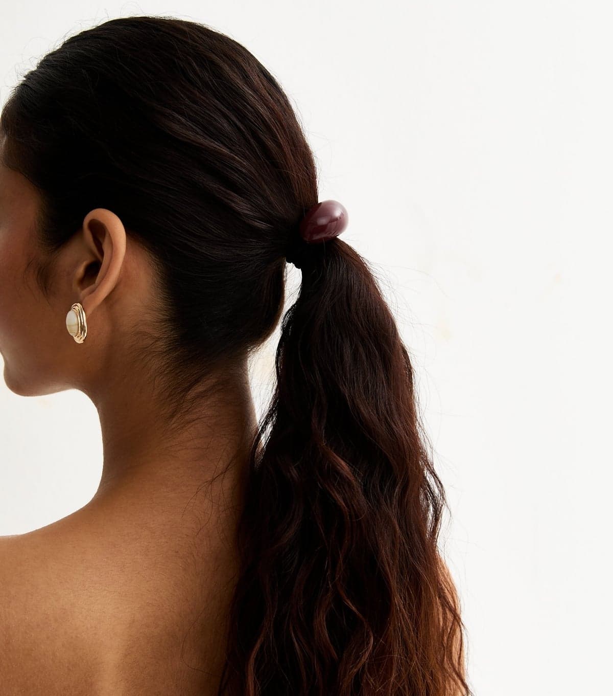 New Look Dark Burgundy Curved Charm Hair Tie New Look