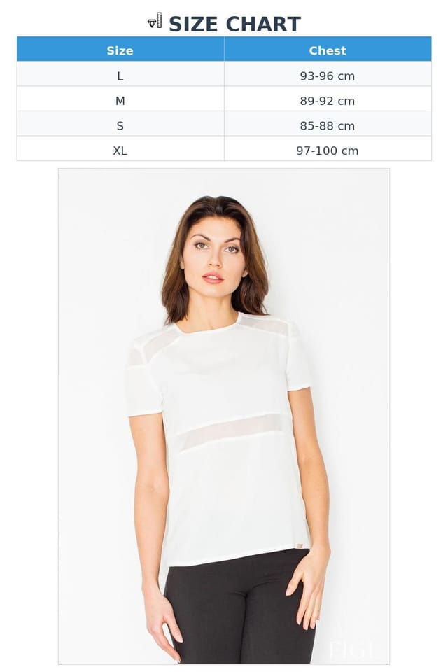 Love Lace Love Lace Women's Short Sleeve Blouse Mesh Insert Zip in White - 2