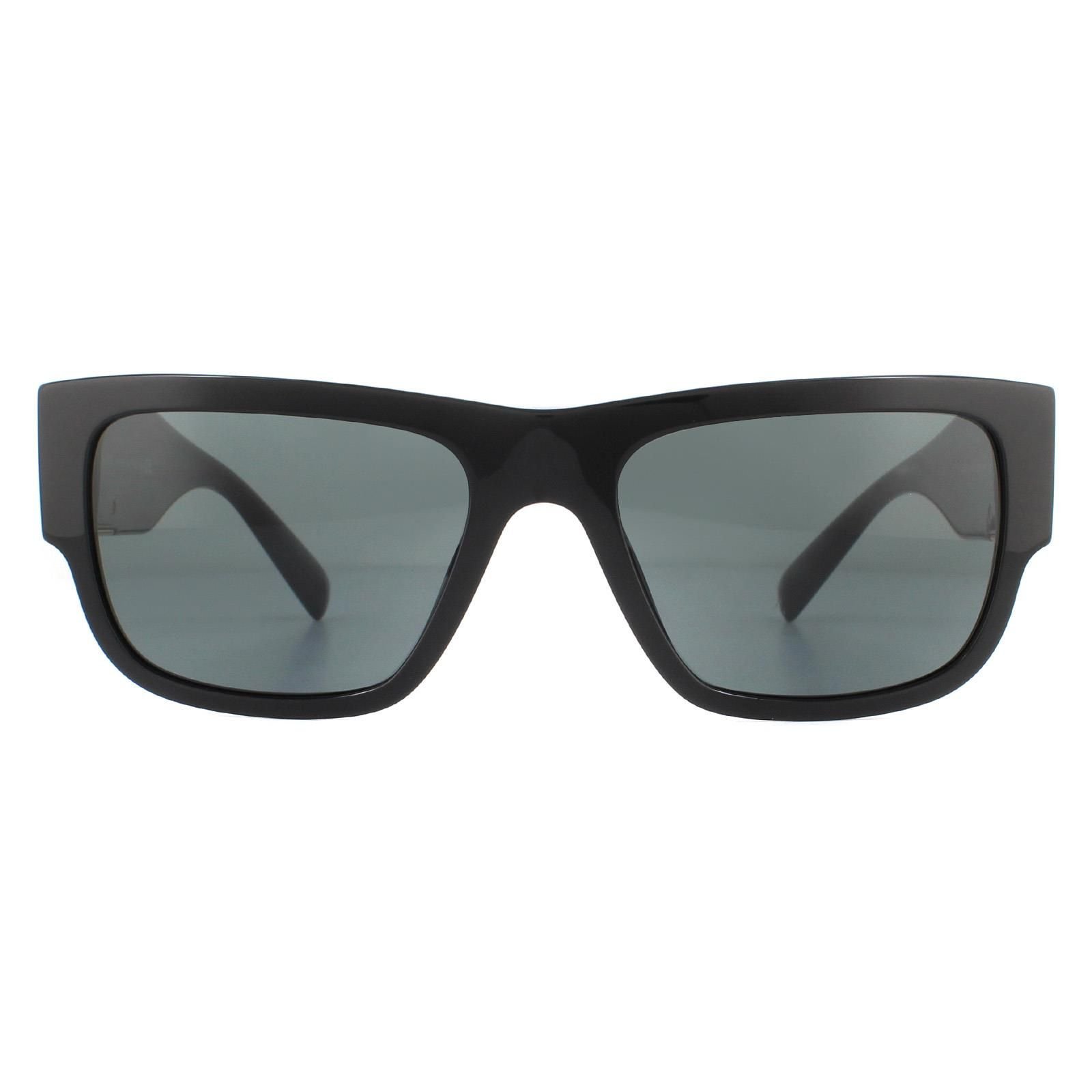 Versace Versace Men's Rectangle Black Dark Grey Sunglasses - 1