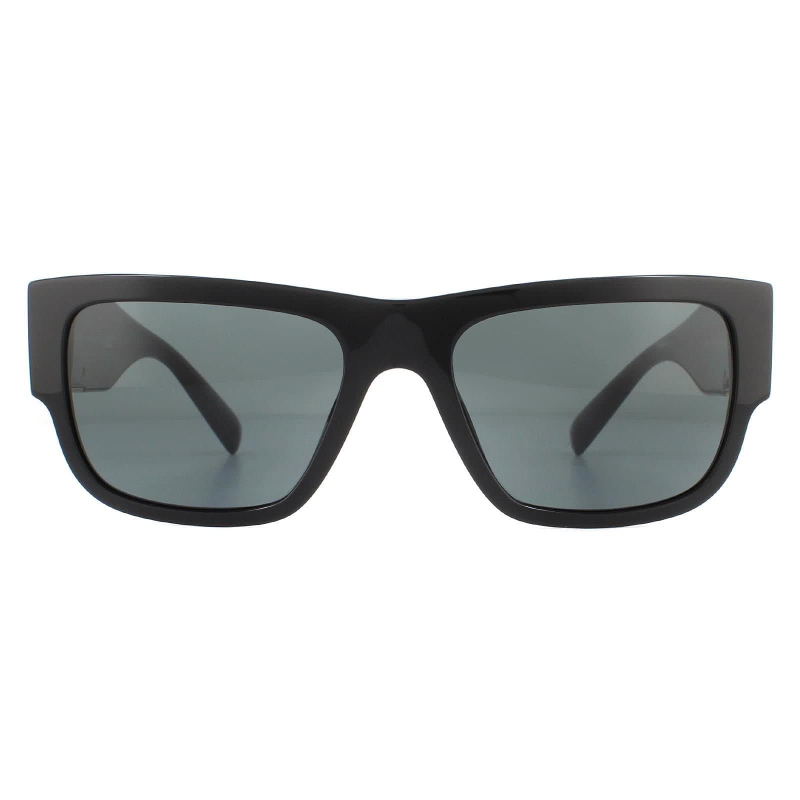 Versace Versace Men's Rectangle Black Dark Grey Sunglasses