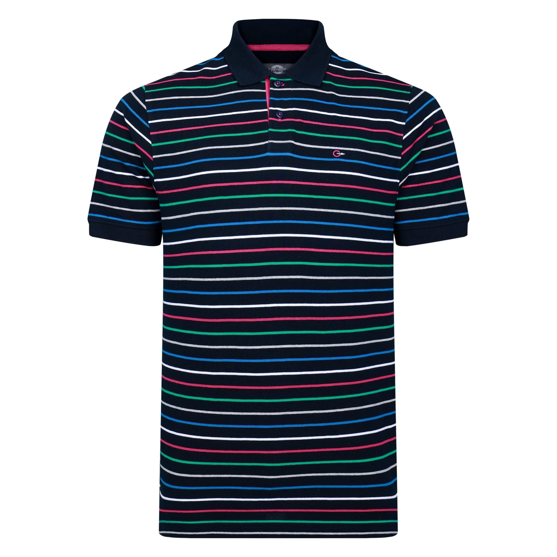 Peter Gribby Peter Gribby Men's Mens Striped Polo in Navy