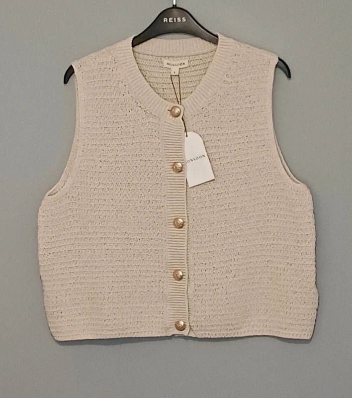 Monsoon Monsoon Oatmeal Button Knit Top- size L