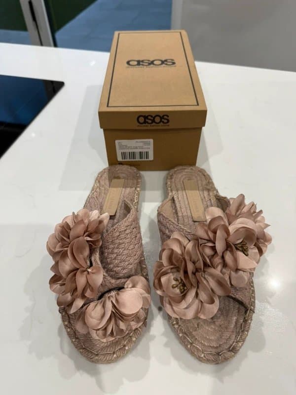 ASOS ASOS flower embellished espadrille mules