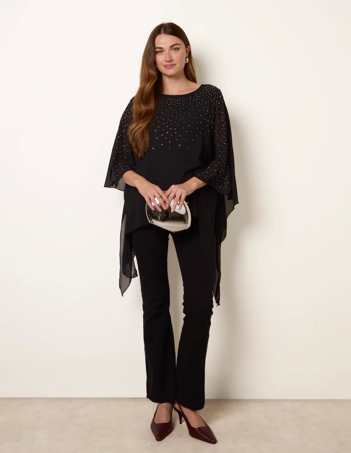 Blue Vanilla Rhinestone Tunic Top