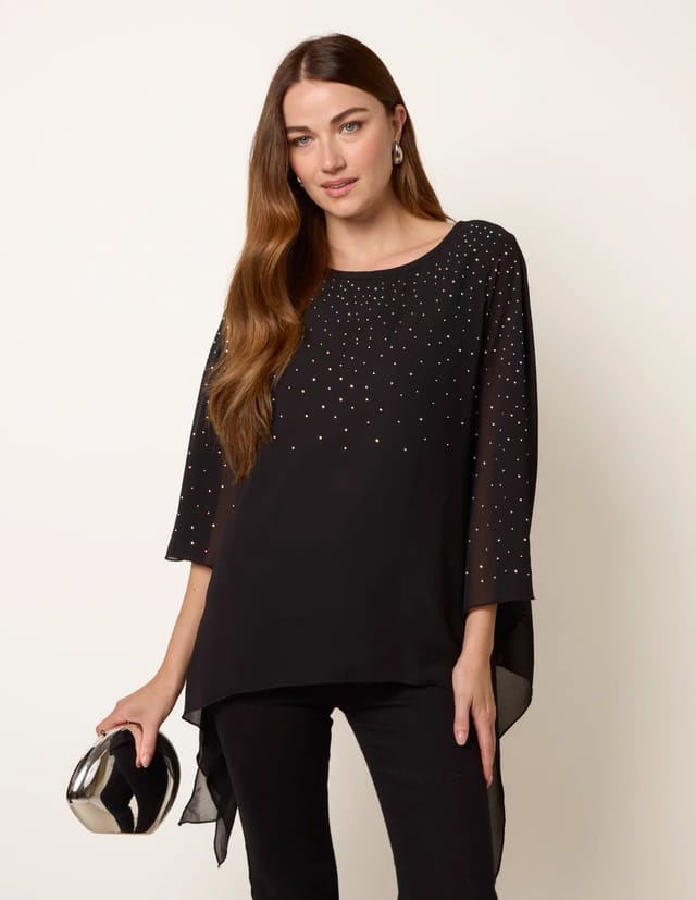 Blue Vanilla Rhinestone Tunic Top - 2
