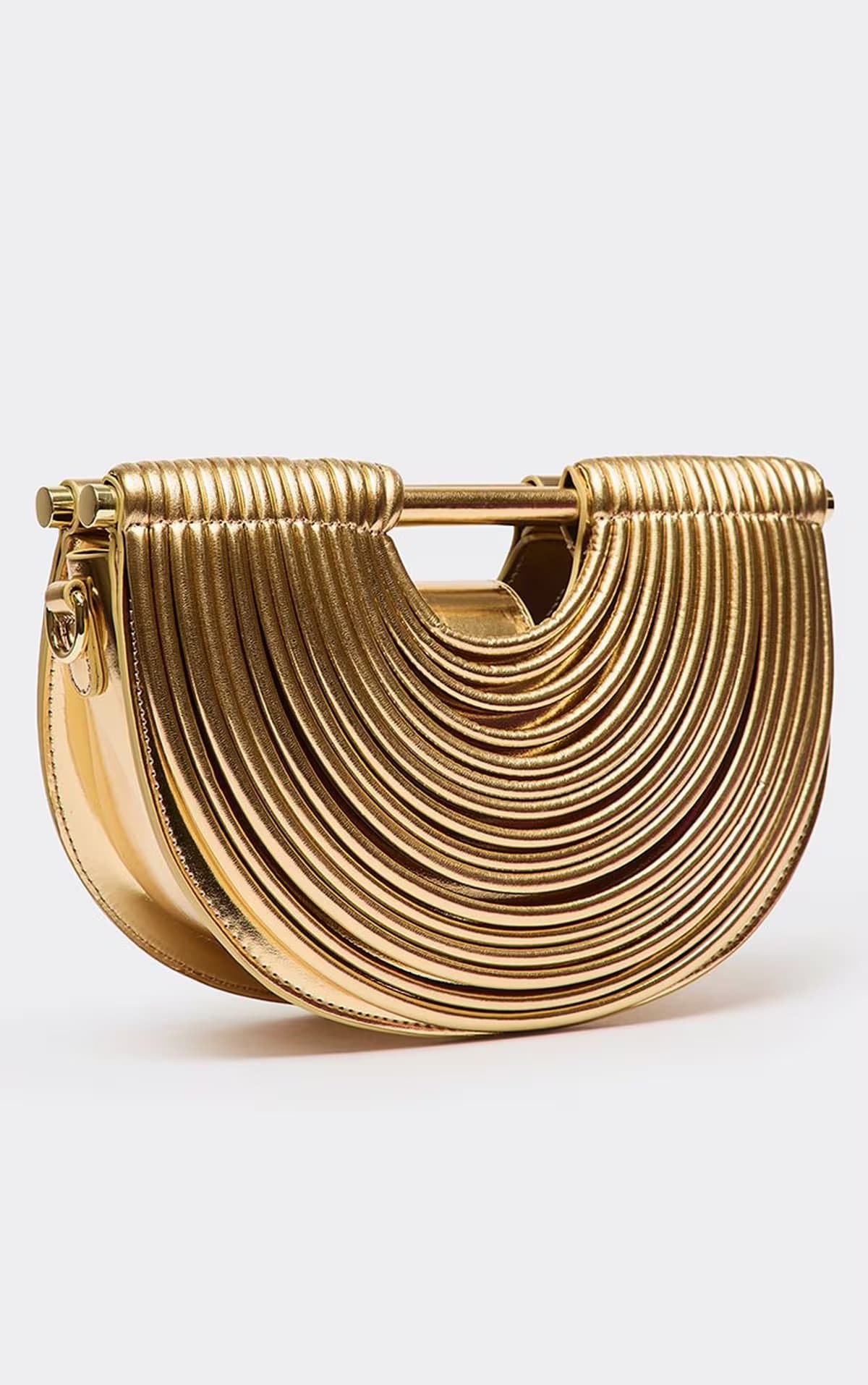 EGO EGO Gold Faux Leather Double Handle Grab Bag