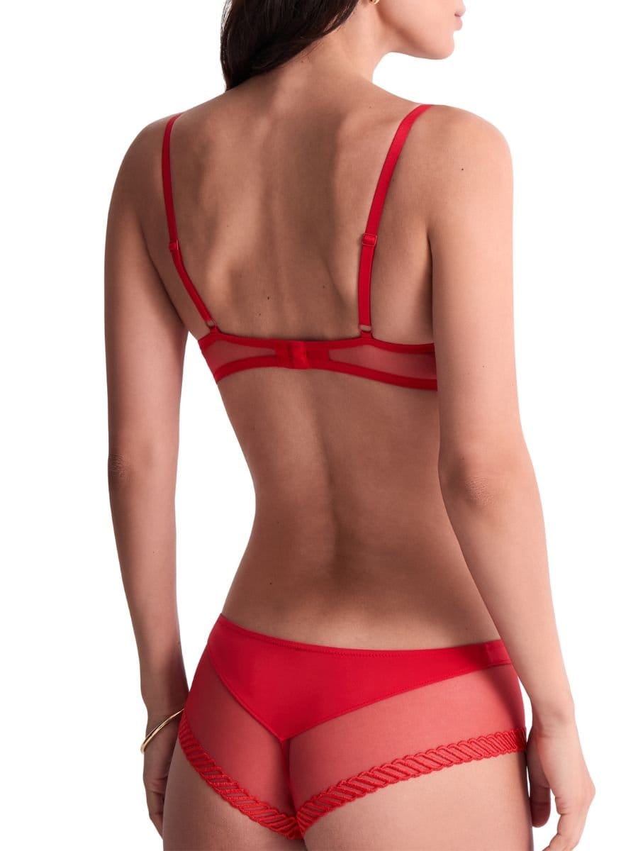 Aubade Aubade Women's Sheer Emotion Cheeky Short in Red - 4