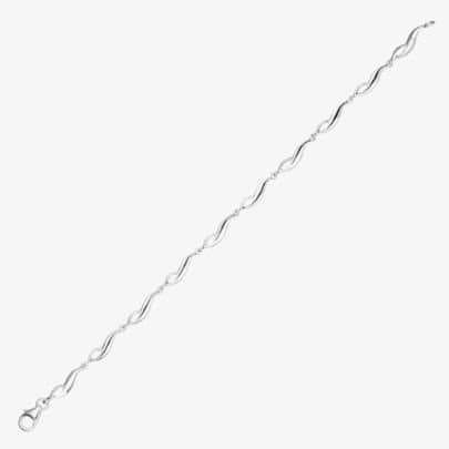 T.H.Baker T.H.Baker Women's Silver Twist Link Bracelet B4029