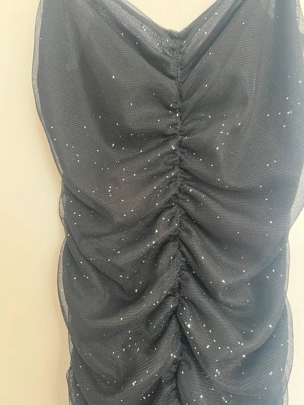 Bershka sparkly black mini dress