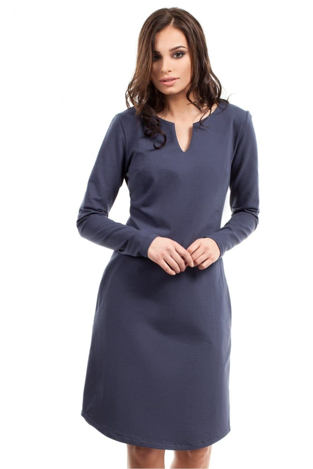 Love Lace Love Lace Women's Everyday A line Sweatshirt Dress with Pockets in Blue