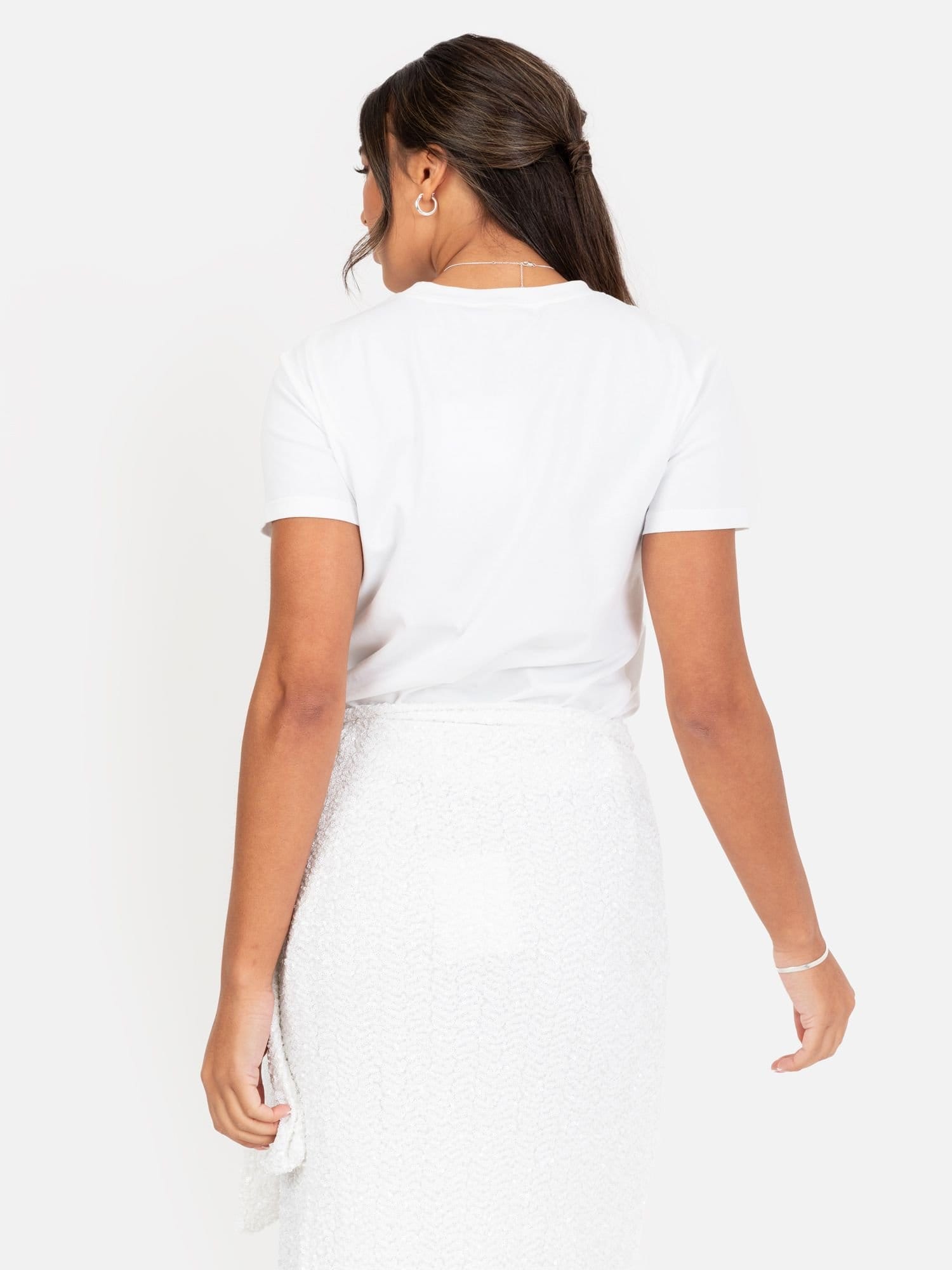 Maya Deluxe Maya Deluxe Women's Fully Embellished Wrap Midi Skirt in White - 4
