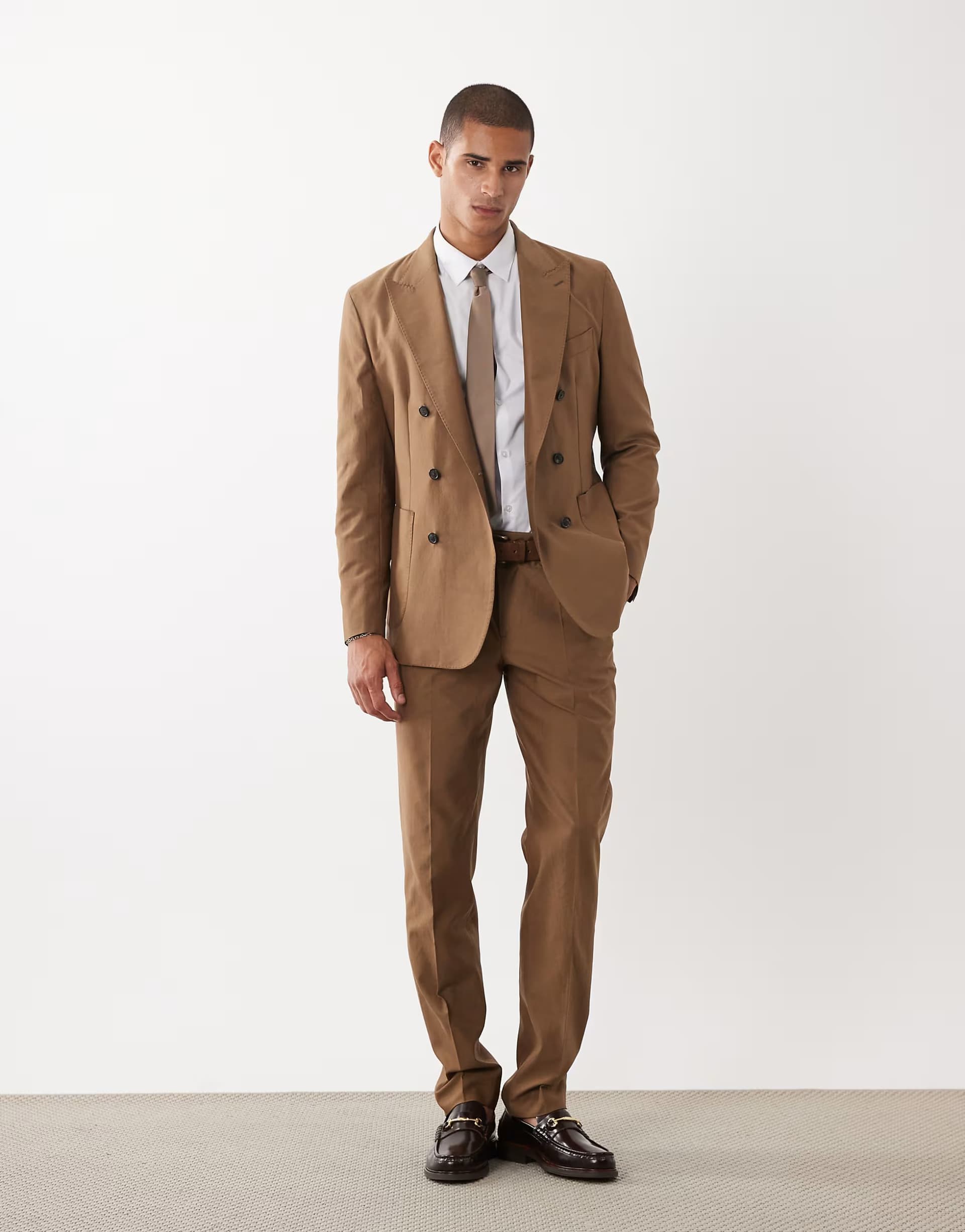 ASOS Mango Oasis tailored trouser co-ord in brown