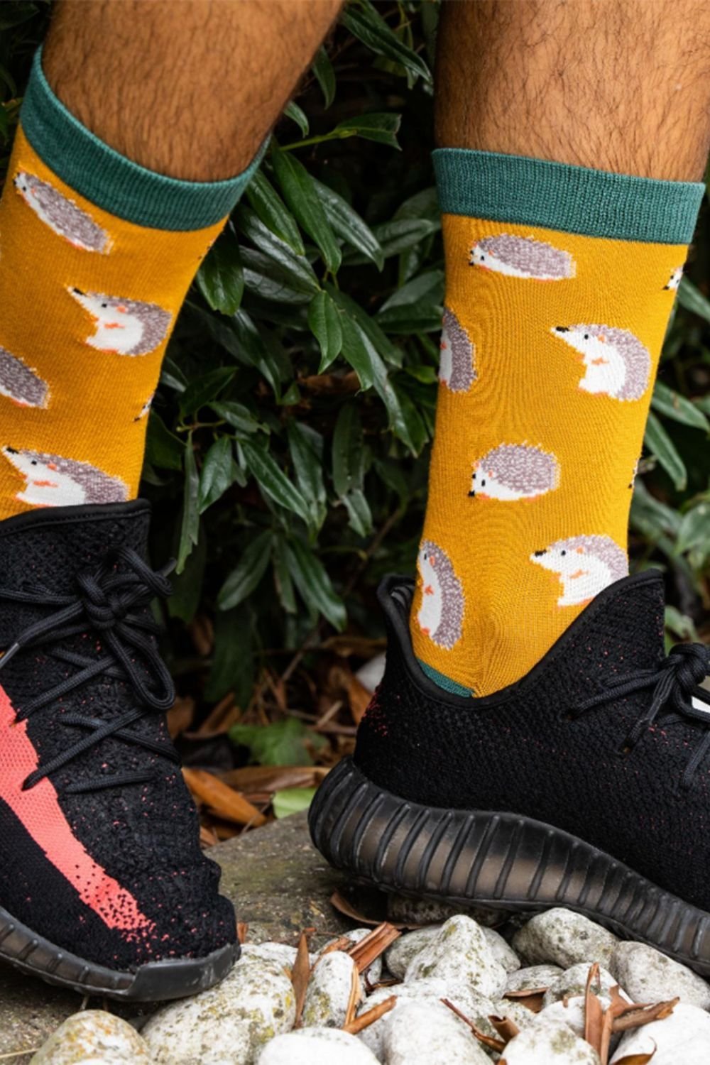 Mr Heron Mr Heron Men's Animal Patterned Soft Breathable Bamboo Novelty Socks in Bright Yellow - 3