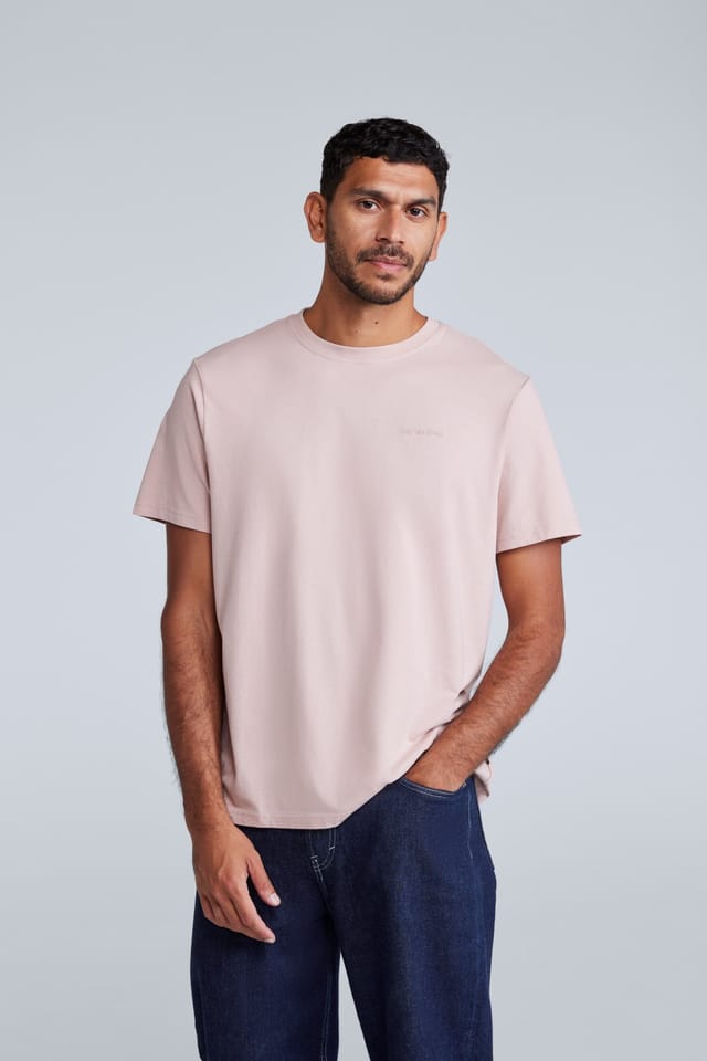 Animal Animal Men's 'Icon' Logo Print Lightweight Cotton Relaxed Fit Casual T-Shirt in Light Pink - 2