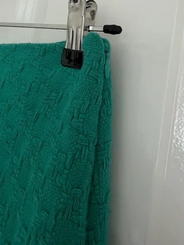 Marks & Spencer M&S Emerald Green Textured Wool Blend Mini Skirt UK 10