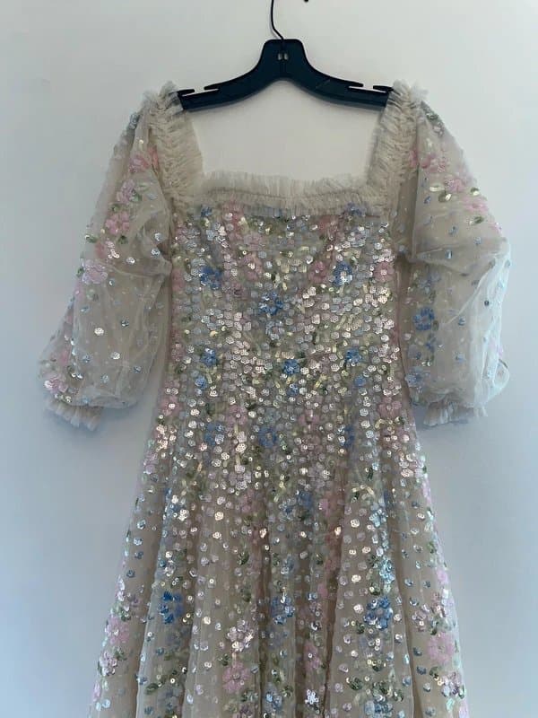 Needle and Thread Needle and Thread Confetti Gloss Off Shoulder Occasion Summer Ballerina Gown Size UK 8 RP £850