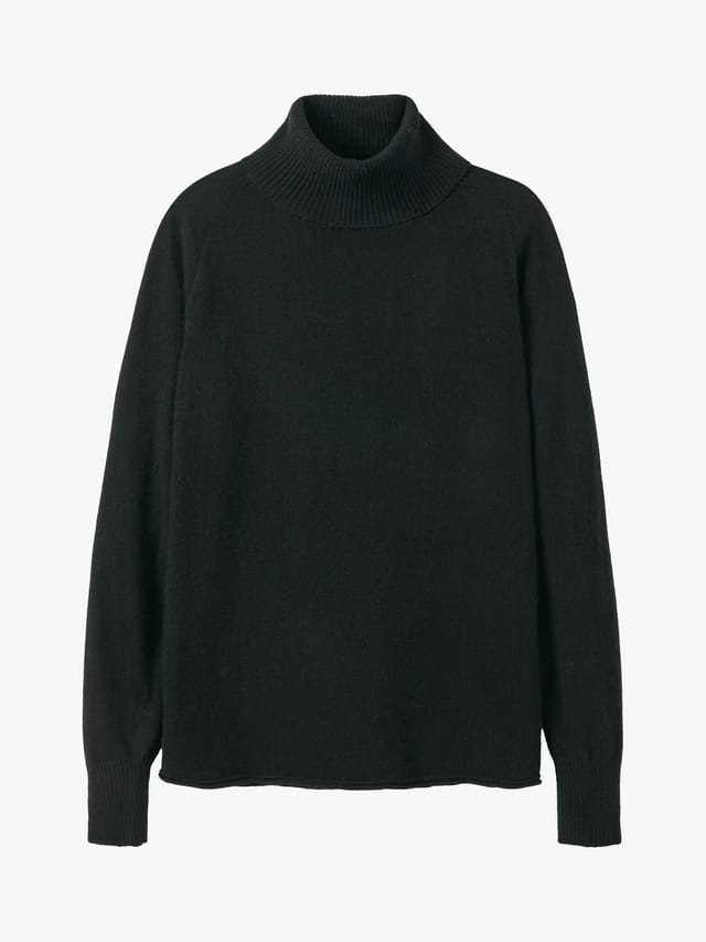 Celtic & Co Celtic & Co Women's Geelong Wool Slouch Turtleneck Sweater in Black - 2