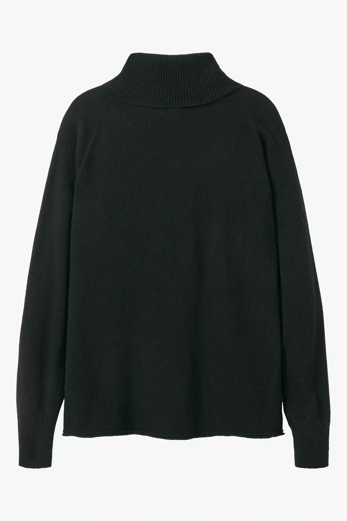 Celtic & Co Celtic & Co Women's Geelong Wool Slouch Turtleneck Sweater in Black - 3