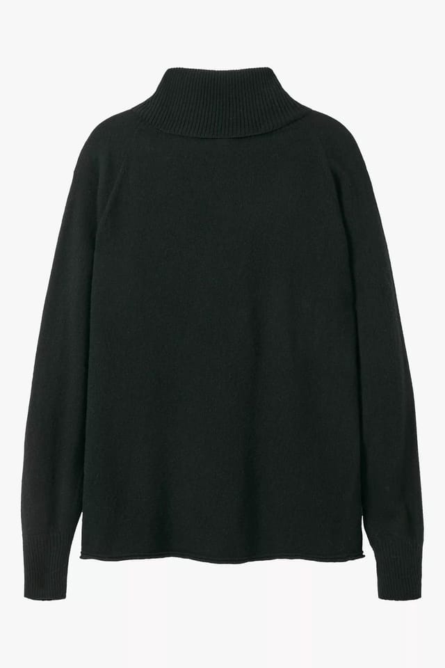 Celtic & Co Celtic & Co Women's Geelong Wool Slouch Turtleneck Sweater in Black - 3