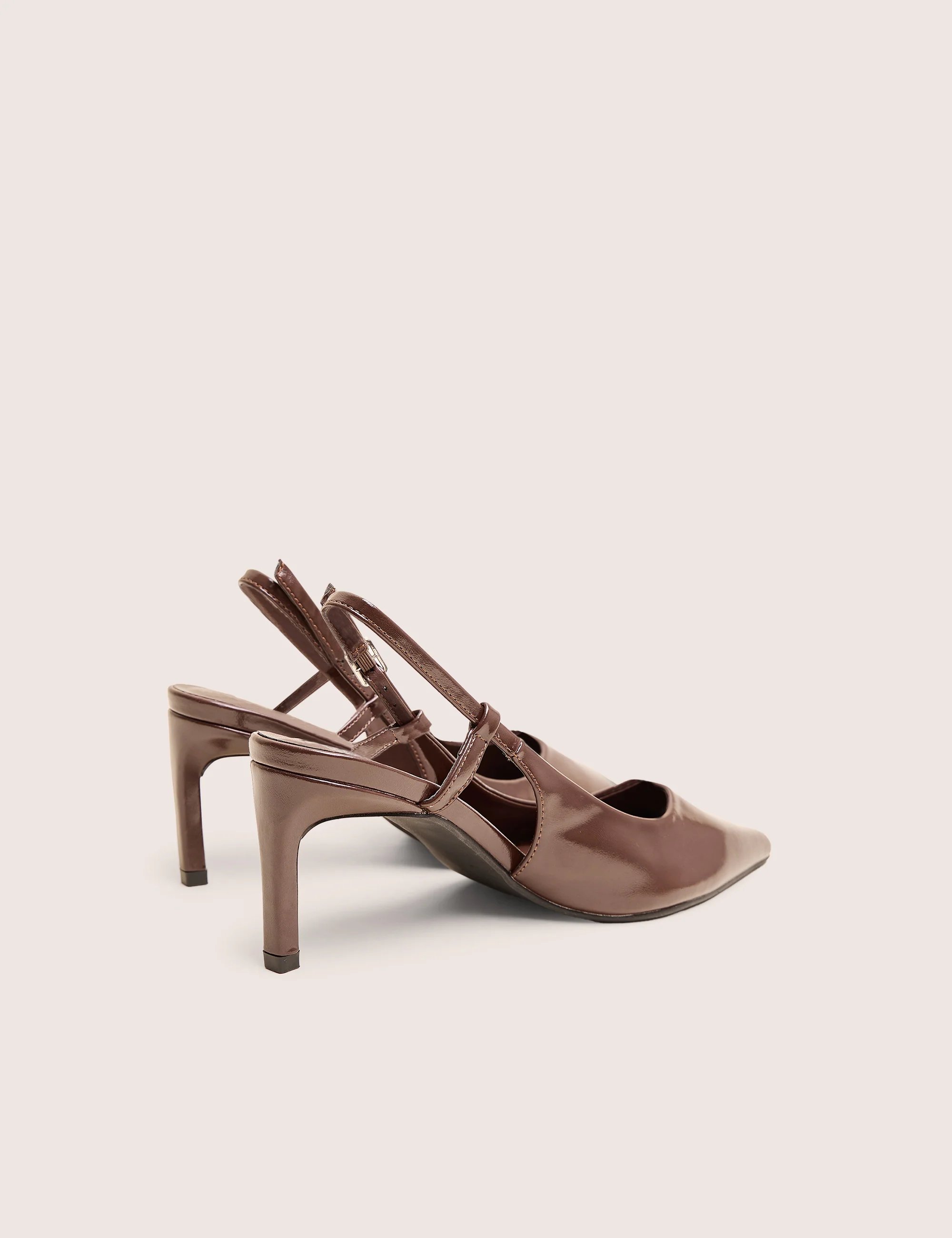 Public Desire Salsa Chocolate Sling Back Pointed Toe Heels - 3