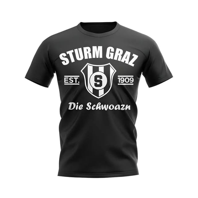 Sturm Graz Sturm Graz Men's Personalised Established Football T-Shirt in Black - 2
