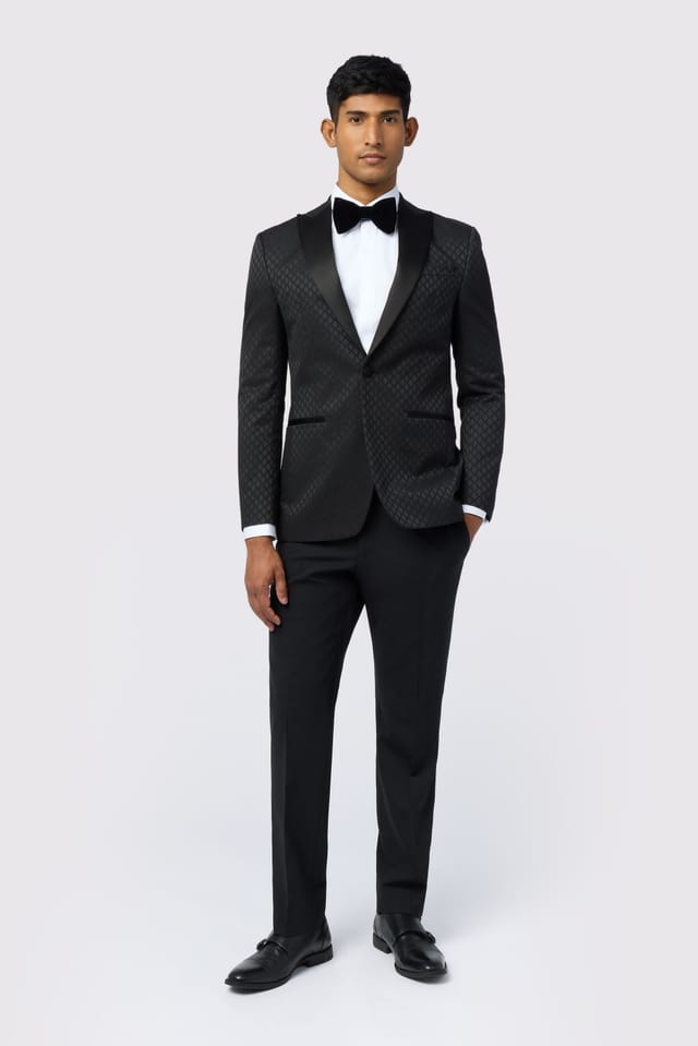 Ted Baker Ted Baker Men's Sabine Slim Fit Diamond Jacquard Jacket in Black - 2