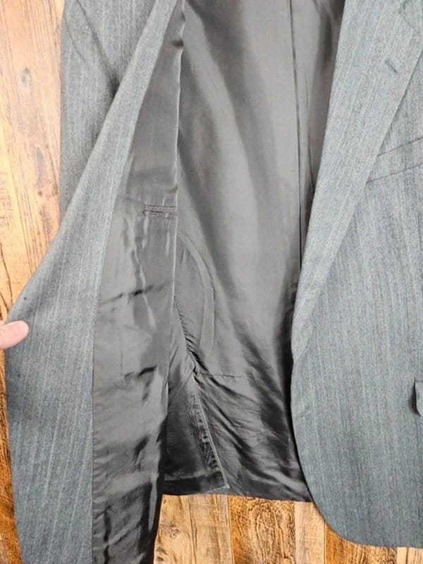 St Michael St Michael M&S Grey Pinstripe Blazer - Wool Blend - Vintage Tailored Jacket - 1