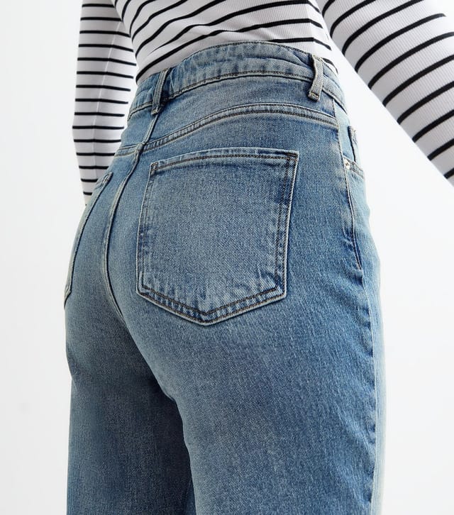 New Look Women's Blue Vintage Tint Hannah Ankle Grazer Straight Leg Jeans New Look - 2