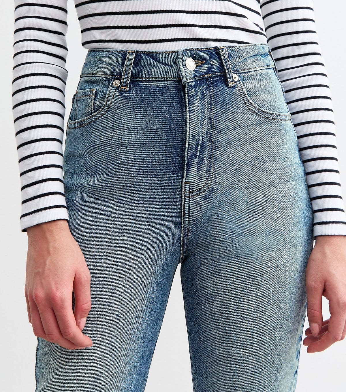 New Look Women's Blue Vintage Tint Hannah Ankle Grazer Straight Leg Jeans New Look - 4