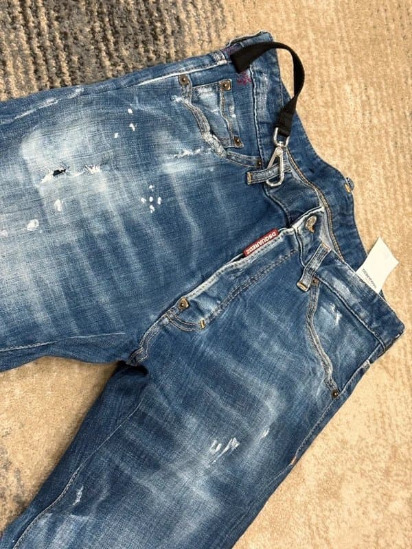 Dsquared2 Dsquared2 Rope Clip Slim Jean Distressed Denim Size W32 BNWOT