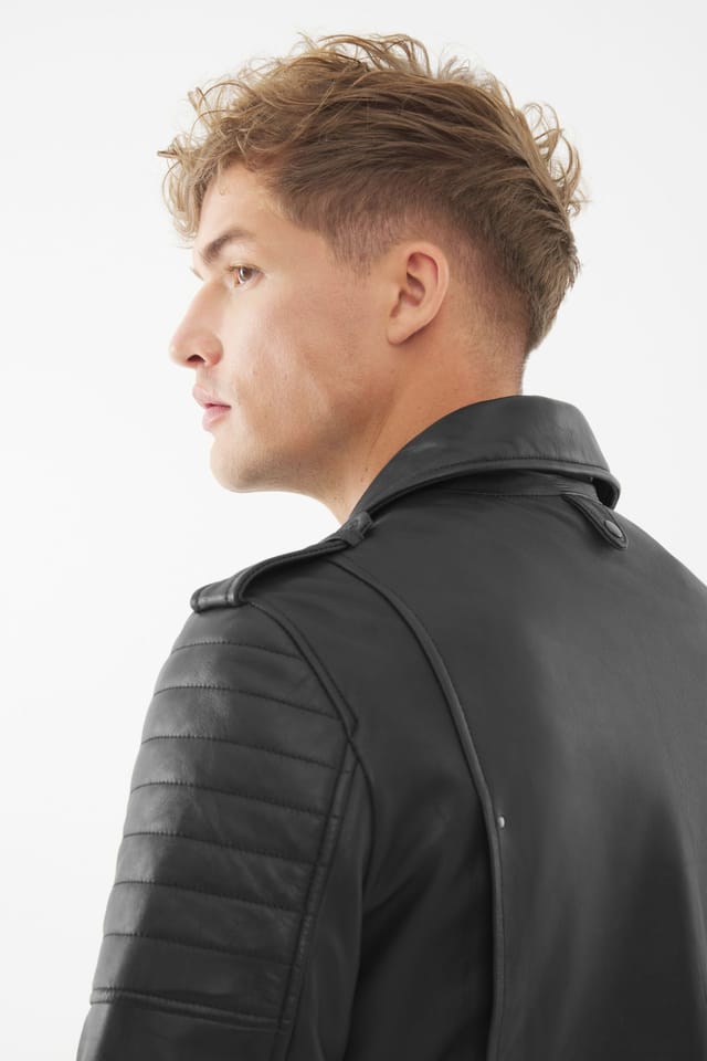 Bolongaro Trevor Bolongaro Trevor Men's Real Leather Hoxton Biker Jacket in Black - 3
