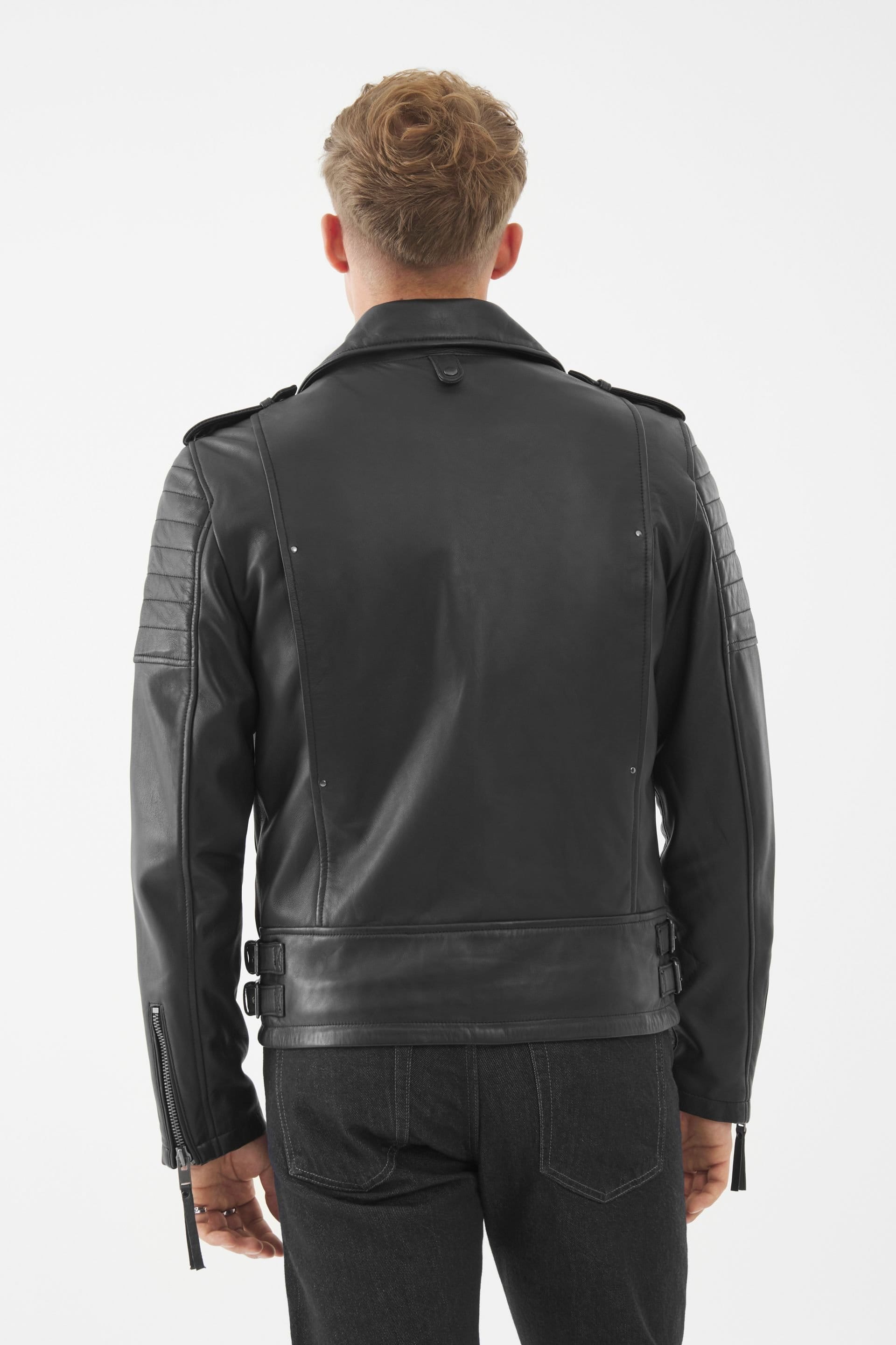 Bolongaro Trevor Bolongaro Trevor Men's Real Leather Hoxton Biker Jacket in Black - 4