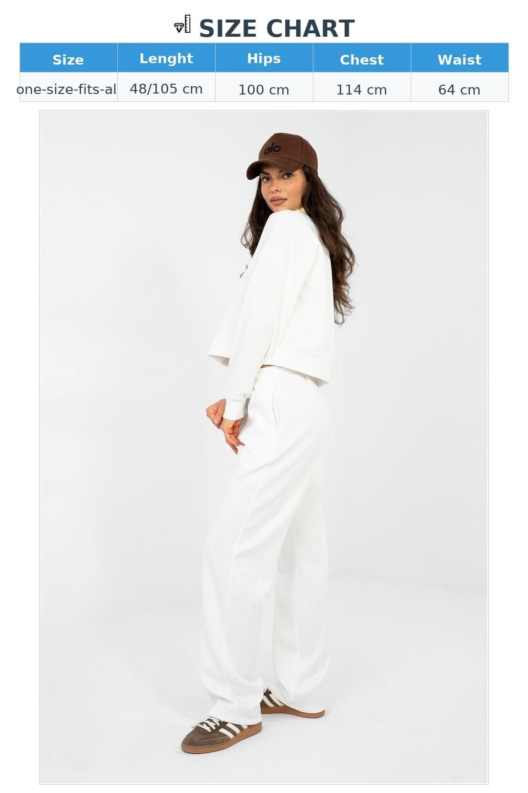 Love Lace Love Lace Women's Embroidered Tie Waist Tracksuit Set in White - 4