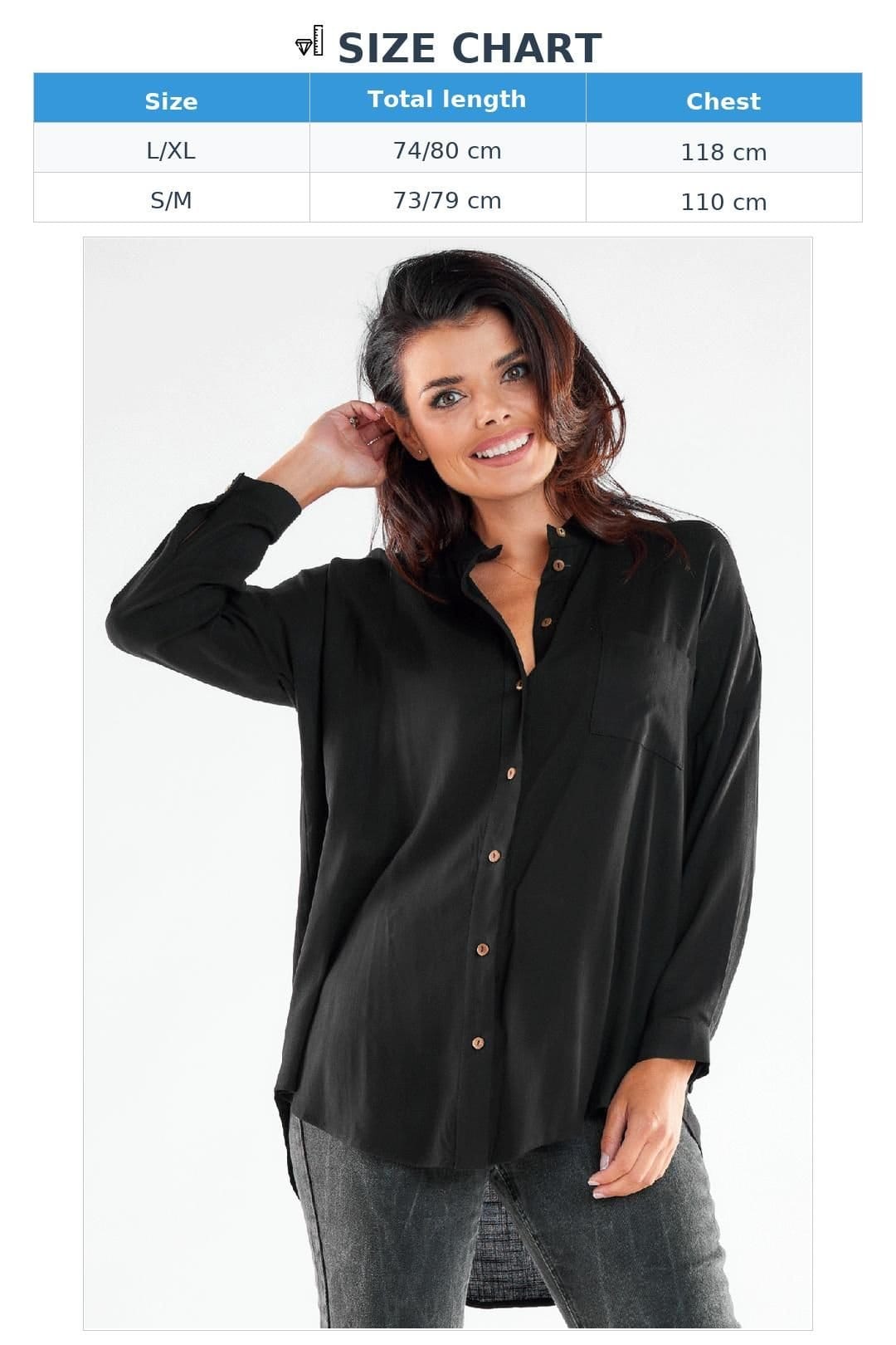 Love Lace Love Lace Women's Elegant Stand Up Long Sleeve Shirt Poland in Black - 4