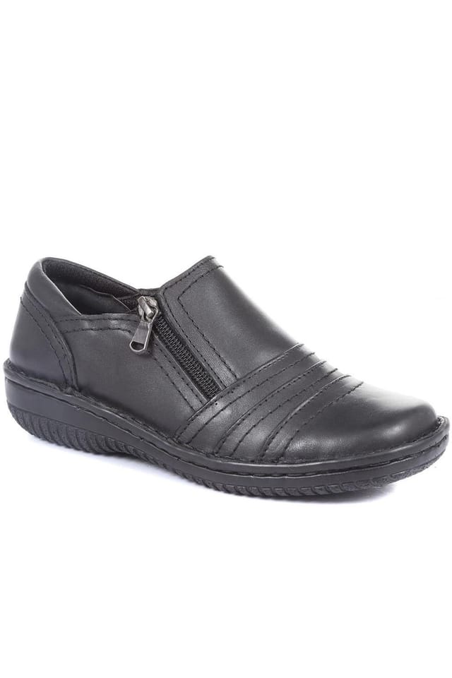 Pavers Pavers Women's Leather Slip On Shoes for Women in Black - 2
